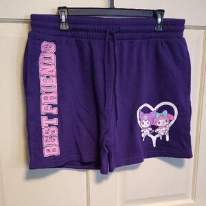 Purple Shorts with Cartoon Print